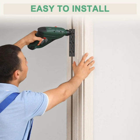 Person installing Top Shelf Heavy Duty 2 Pack 4 Inch Piano Hinges 304 Stainless Steel Black Continuous Cabinet Door Hinges.
