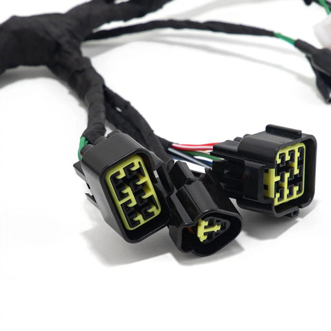 Close-up of connectors on Full Plug In Ready Main Wiring Harness Assembly For Sur Ron Light Bee X Segway X160 X260 79 Bike.