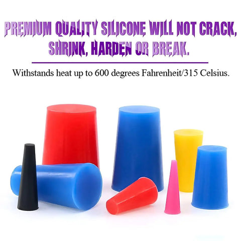 100 Count Silicone Rubber Tapered Plugs Set One Sixteenth To Five Eighths Inch Universal Size High Temperature Resistant