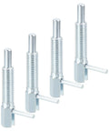 Heavy Duty Retractable Indexing Plunger Pin Four Pack Carbon Steel Spring Loaded Telescopic Locking Latch For Machinery And Shipbuilding, M10 thread, silver finish