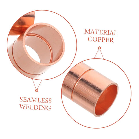 Sick 12 7 Mm Copper Pipe Couplings With Groove Stop For Seamless Welding and Air Conditioning HVAC Water Systems That Hold Pressure Like A Boss, close-up view.