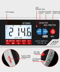 6000 Counts Digital Multimeter For Desktop Use With Auto Range, Rechargeable Battery, Smart PCB Testing Tool, easy read LCD display