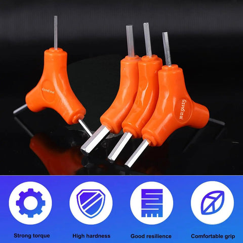 3 Way Y Hex Wrench Set For Bikes With Internal Hex Torque Spanner, orange carbon steel bike hex keys, 2.5-8mm, pro cycling tool
