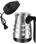 Turkish Coffee Pot Electric Brewer 500ml 17oz No Fuss Quick Brew For 5 To 6 Cups Stainless Steel With Folding Handle Portable Warmer
