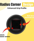 Radius corner design of Heavy Duty Universal Joint Swivel Socket Set Three-Piece 1/2, 3/8, and 1/4 Inch Drive