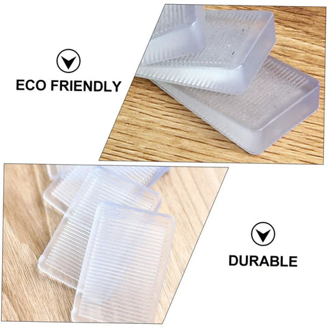 Close-up of eco-friendly 36 Piece Stackable Furniture Shims And Sofa Levelers, durable plastic wedges for leveling.