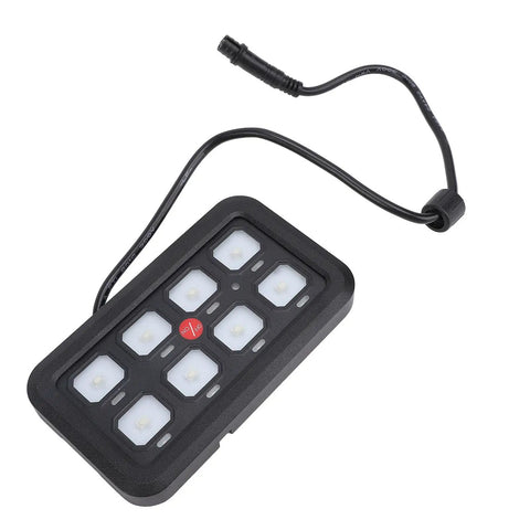 8 Gang LED Touch Switch Panel With Water Resistant Dimmable Relay System for trucks, boats, ATVs, UTVs, SUVs, and RVs, 12-24V, 1200W