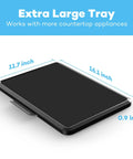 Ultra Wide Appliance Sliding Tray With Lever Control Moves Heavy Countertop Gear Easily Fits Ninja Foodi Instant Pot Air Fryer Coffee Maker Stand Mixer Blender 16.1 Inches Wide By 11.7 Inches Deep, dimensions labeled