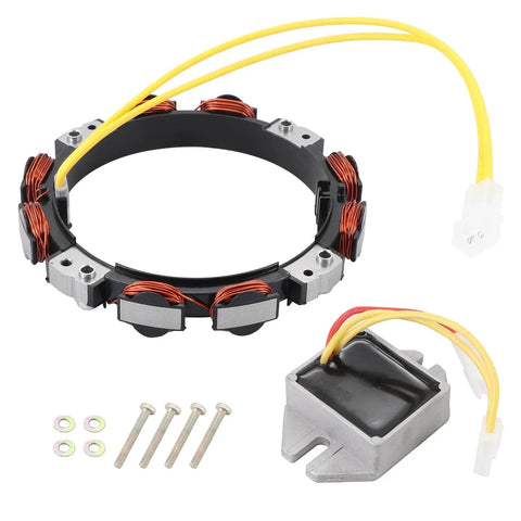 Alternator Stator Replacement 10 To 16 Amp For Briggs And Stratton And John Deere Lawn Tractors With screws and regulator