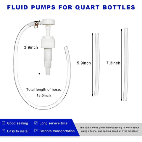 Dimensions of Quart Bottle Fluid Pump For Transmission Fluid Transfer Manual Siphon With 4cc Per Stroke Gear Oil And Differential Fluid Extractor Car Maintenance Tool For Easy Leak Free Oil Moves