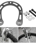 Rock Solid Aluminum Alloy Brake Boosters With Mounting Screws For V Brake Mountain Bikes mounted with hardware kit.