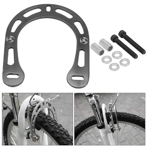 Rock Solid Aluminum Alloy Brake Boosters With Mounting Screws For V Brake Mountain Bikes mounted with hardware kit.