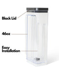 Replacement Water Reservoir for K Slim Coffee Maker with Black Lid, Durable Water Tank Replacement Part, 46 oz capacity