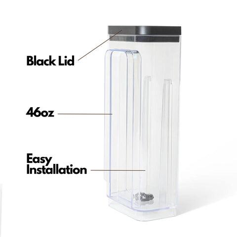 Replacement Water Reservoir for K Slim Coffee Maker with Black Lid, Durable Water Tank Replacement Part, 46 oz capacity