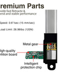 Diagram of 125mm Stroke High Speed Linear Actuator 40N 8.8 Lb IP54 Aluminum Alloy One Piece Body With Pure Metal Gears showing components.