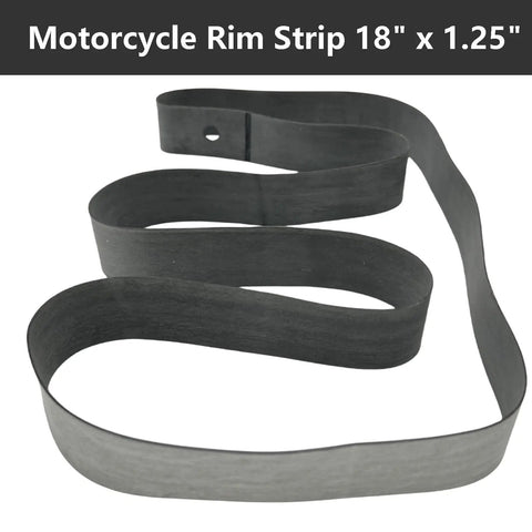 18 Inch Motorcycle Rim Strips 1.25 Inch Wide Rim Bands For Tire And Wheel Protect Inner Tube From Spoke Nipples Punctures With Heavy Duty Rubber Material, showing heavy-duty rubber band in coiled shape.