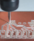 Close-up of engraving on Two Pack Double Sided Copper Clad Laminate PCB Board FR4 1 mm Thick 180 By 120 mm for DIY electronics