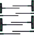 Power-T Handle Torx Star Key Set T8 To T40 8 Piece Heavy Duty Alloy Steel Tools, arranged flat, handle grips visible.