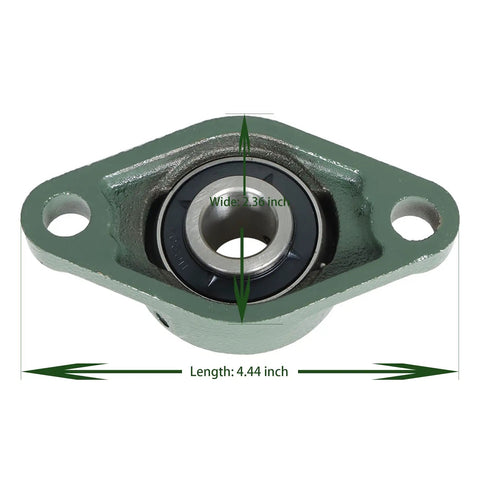 Ten Pack UCFL202 10 Pillow Block Bearings With Five Eighth Inch Bore Mounted Two Bolt Self Aligning Pillow Blocks For Industrial Machinery And Conveyor Systems, 2.36 x 4.44 in