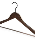 Heavy Duty Wood Coat Hanger With Smooth Retro Finish Boutique Quality Pro Grade Wooden Suit Hanger Thick Non Slip Rubber Pants Bar