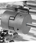 Heavy Duty Three Piece Jaw Coupler Kit Featuring Flexible Spider Insert Connects Servo Motors Quickly, showcasing robust metal construction.