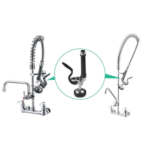 Pre Rinse Sprayer For Commercial Sink Faucets With High Pressure 1.42 GPM, Chrome Finish, Heavy Duty Kitchen Sprayer details