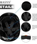 Interior view of Pink Hard Hat With Visor And Ear Muffs Adjustable ABS Construction Helmet For Head And Hearing Protection On The Jobsite ANSI Z89.1 Type 1 Class C Certified Safety Gear showing 6-point suspension and cushion features.