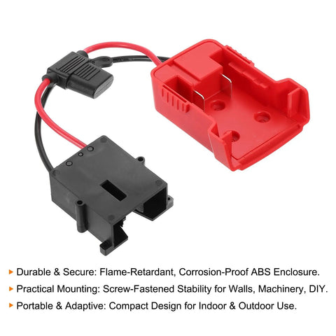 RC Car Battery Adapter Converter Kit For 18V DIY Cars And Trucks, ABS Shell, Red Connector, 12AWG Wire Harness, 8 Pieces Easy Install
