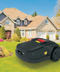 Smart Robotic Lawn Mower With App Control, Auto Lawn Care Bot For Lawns Up To 800m2, 18 Cm Cutting Width in front of a house