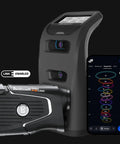 GC3 Golf Launch Monitor Bundle With Three Precision Cameras Link Enabled Ball And Club Data Indoor Outdoor Setup Includes PlayBetter Portable Charger And Bushnell Pro X3 Rangefinder For Serious Golfers featuring monitor, rangefinder, and smartphone.