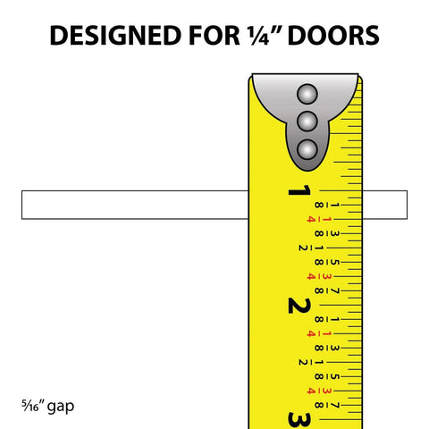 Ruler measuring 1/4 inch gap for 1/4 Inch Panel Sliding Door Track Kit with 48 Inch White Plastic Upper and Lower Tracks Pack of 2 USA Made