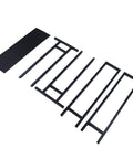 Rock Solid Heavy Duty 3D Printer Filament Rack 7 Tier Alloy Steel Spool Storage Stand Holding Up To 84 Spools With Adjustable Feet parts laid out.