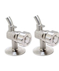 Two 1.5-inch SS304 stainless beer sampling valves with clamp ends and Open/Close knobs.