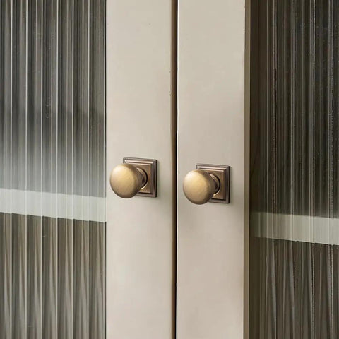 Brushed Brass Cabinet Knob With Backplate Six Pack Zinc Alloy Durable Single Hole Center Mount Pull Hardware For Kitchen Or Bedroom