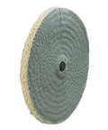 Brute Strength 6 Inch Spiral Sewn Sisal Buffing Wheel With Thick Unbleached Cotton Backing, ideal for metal polishing and scratch removal.