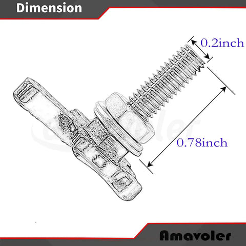 Finger Style Stainless Steel License Plate Bolts Kit 4 Pcs For Motorcycle Chopper Dope Windshield Trim Car Tag Frame Universal Replacement With Nuts And Washers Silver, single bolt dimensions
