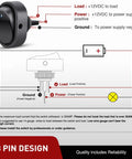 Diagram of Five Pack LED Lighted Rocker Switch Set 12V Blue LED Illuminated Toggle On Off 30A 3Pin SPST Oval 12mm