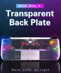 Back Plate Panel Heat Management Cover for Ally X 2024 Replacement Shell Transparent Black shown installed on console