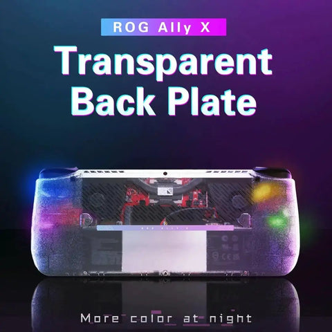 Back Plate Panel Heat Management Cover for Ally X 2024 Replacement Shell Transparent Black shown installed on console