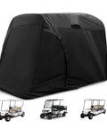 Heavy Duty Waterproof Golf Cart Cover For 4 To 6 Passenger Universal Fit Yamaha Honda Club Car Ezgo All Weather Protection Outdoor Storage Dustproof UV Resistant Shield, black