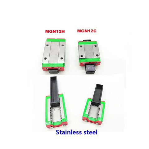 12mm Linear Rail System With Heavy Duty Block For 3D Printers And CNC Machines, Pro Grade High Precision Hardened Bearing Steel Rails