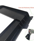 Close-up of Universal Music Stand card slot thickness detail, 3.92mm, showing corner section and material for Yamaha PSR models.