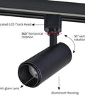 Five Color LED Track Lighting Heads Dimmable 12W Adjustable Beam 15 To 60 Degree Range 2700K 3000K 3500K 4000K 5000K H Style