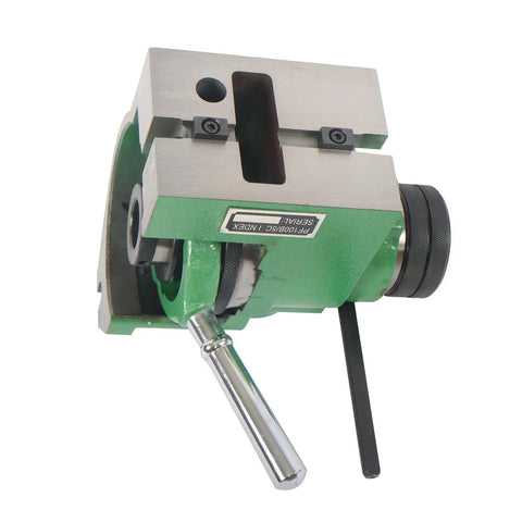 Rugged 5C Collet Spin Index Fixture Delivering Badass Stability And Dead Easy Vertical Or Horizontal Milling Setup For Hard Core Shop Floors Today Precision Ground, showing lever action and green body.