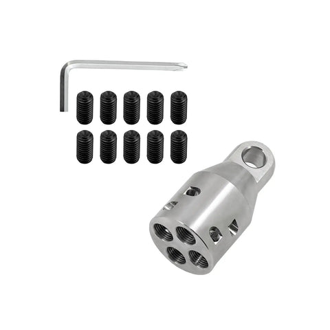 Heavy Duty 4000 Lbs Max Pull Strength Wire Pulling Grip Attachment Head With Four Cable Slots, stainless steel components and set screws.
