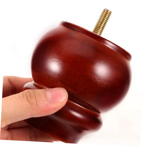 Two Pack Sturdy Wood Furniture Legs For Sofa, Table, And More With Noise Reduction Design, close-up of solid wood leg