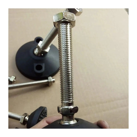 Threaded Swivel Base And Adjustable Table Leg Leveling Feet With Flexible Articulated Furniture Adjusters in close-up view.