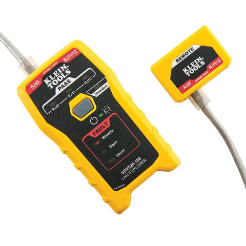 One Button Cable Tester For RJ11 RJ12 And RJ45 Voice And Data Cables With Remote LAN Explorer CAT3 CAT5e And CAT6 CAT6A Compatibility