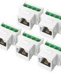 Straight Up Premium 5 Pack White Rj11 Cat3 Telephone Keystone Jacks With Quick Screw Terminals For No Sweat Wall Plate Swaps And Dependable Landline Phone Connectivity