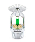 Slick Built Six Pack Pendant Fire Sprinkler Heads Featuring 199 F Green Glass Bulbs with detailed view of nickel threads